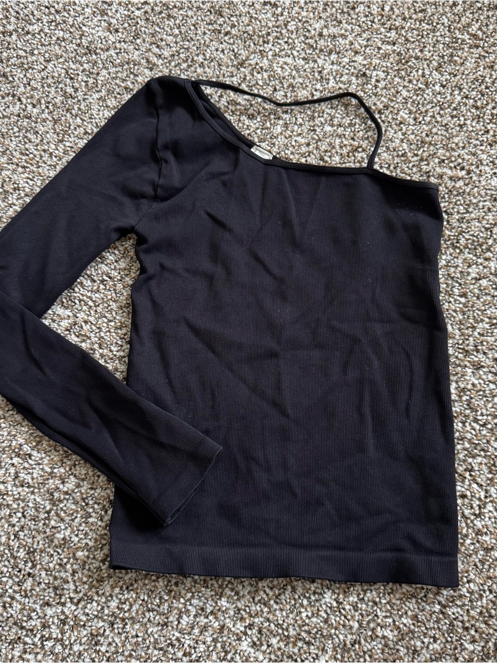 Nikibiki Black Asymmetric One-Shoulder Long Sleeve Top